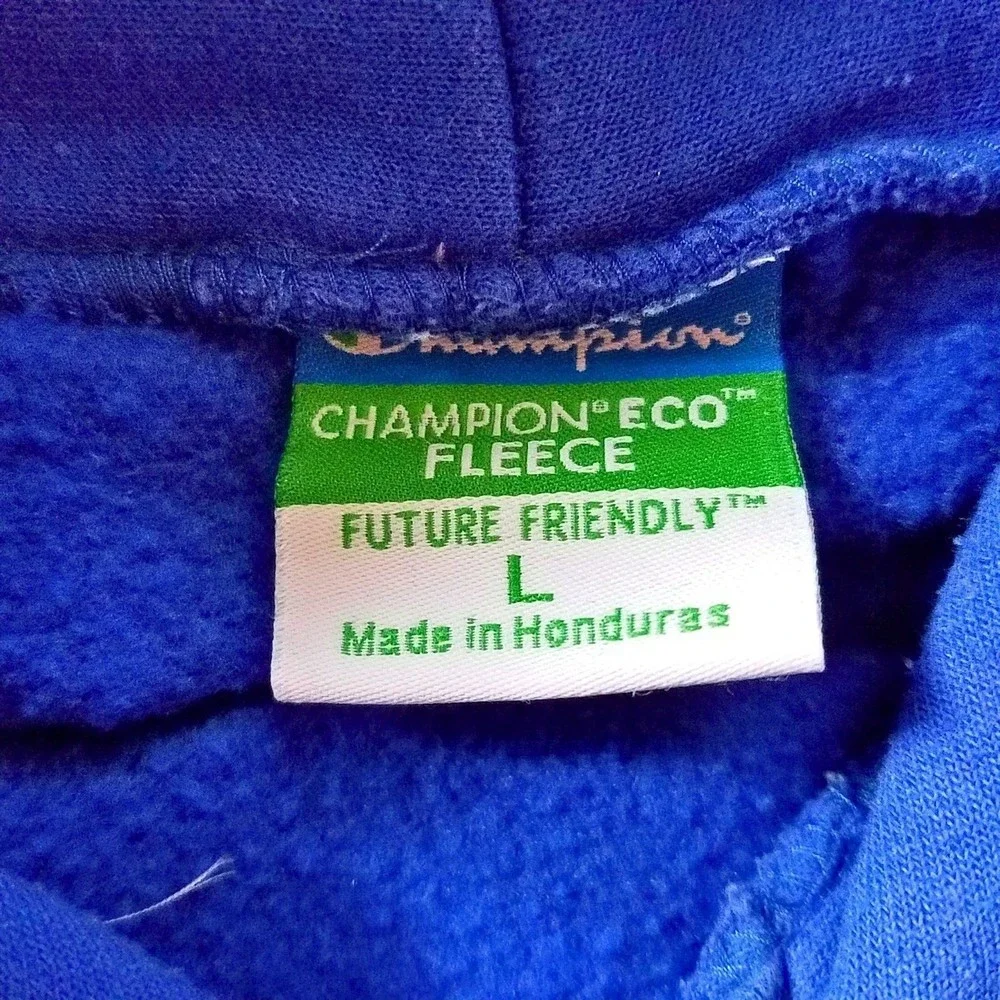 Travis University Men’s Blue Champion Hoodie Size L - Picture 3 of 3